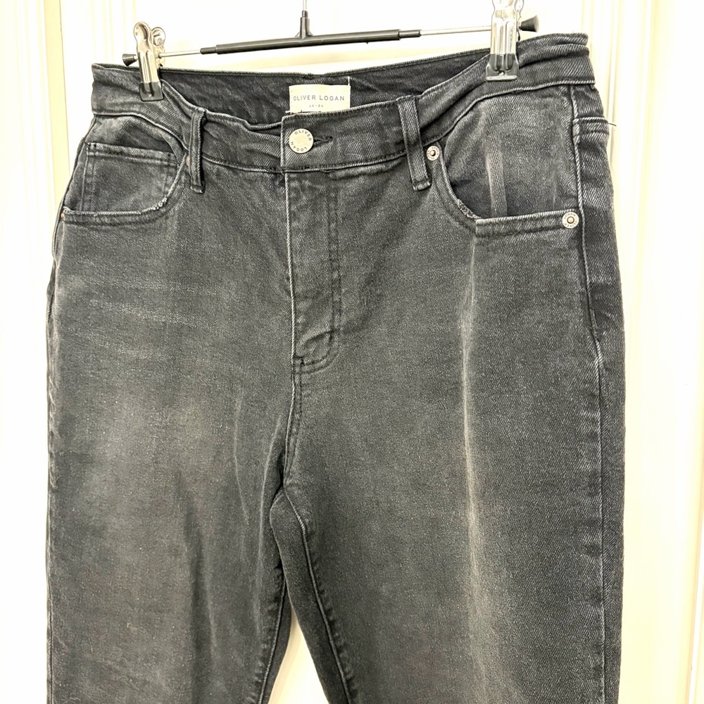 Oliver Logan Jeans Womens Size 28 Crosby Black Denim Raw Hem RN# 148766 EUC - Picture 3 of 10